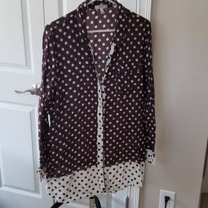 J. Crew 100% silk polka dot nightshirt